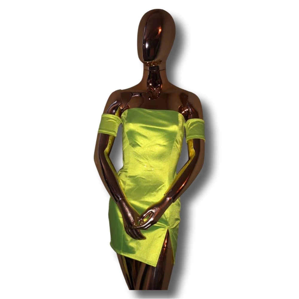 Cyber Green Mini Dress - Picture 5 of 5